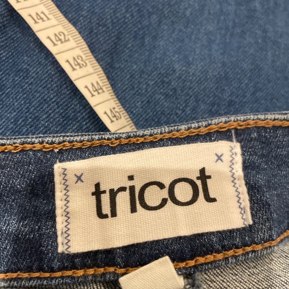 Tricot fringed hem button front denim midi skirt - Picture 5 of 8